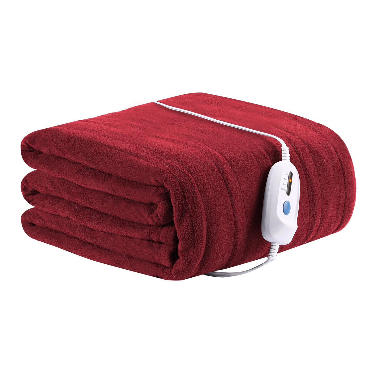 Electric Blanket 72' X 84' Full Size Soft Heated Blanket With 4 Levels Of Heat & 10 Hour Auto Off, Machine Washable - Wine Red
