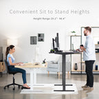 Vivo Electric 71 X 36 Inch Rustic Standing Desk Workstation, Memory Controller Height Adjustment, 1B Series, Vintage Brown Top Black Frame, Desk-Kit-1B7N-36