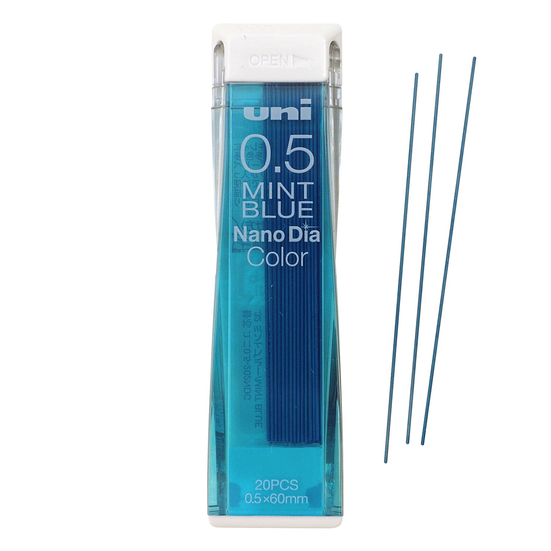 Uni Mechanical Pencil Lead Nanodia Color Mint Blue 0.5Mm 20Leads
