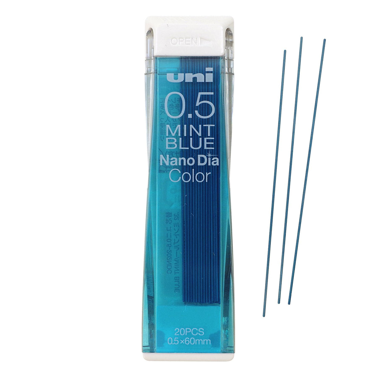 Uni Mechanical Pencil Lead Nanodia Color Mint Blue 0.5Mm 20Leads