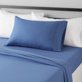 Amazon Basics Lightweight Super Soft Easy Care Microfiber 3-Piece Bed Sheet Set with 14-Inch Deep Pockets, Twin, Dutch Blue, Sol