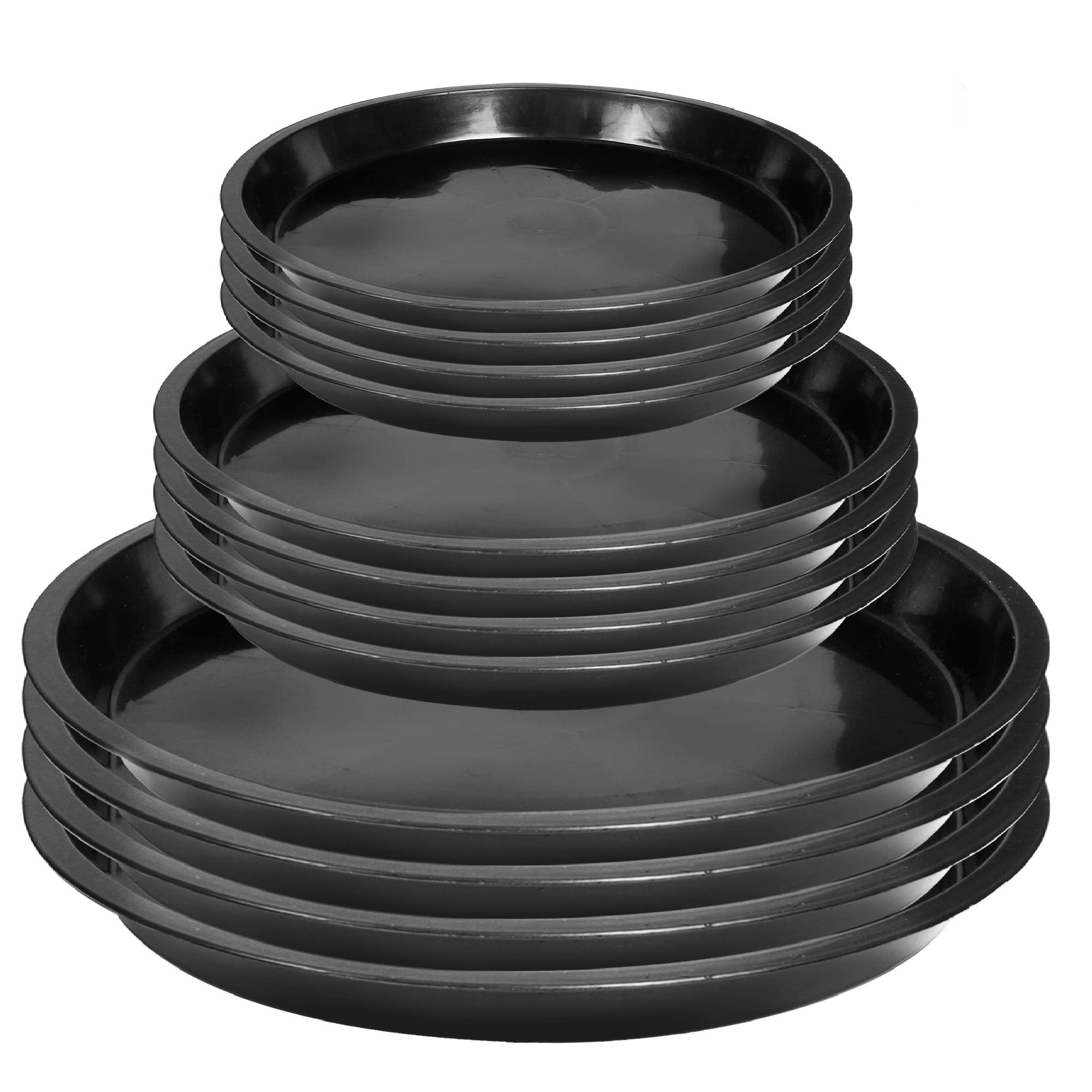 12Pack Plant Saucer - 8 10 12 Inch Plant Tray Round Plastic Plant Drip Trays For Indoor Outdoor Garden Plants, Collects Flower P