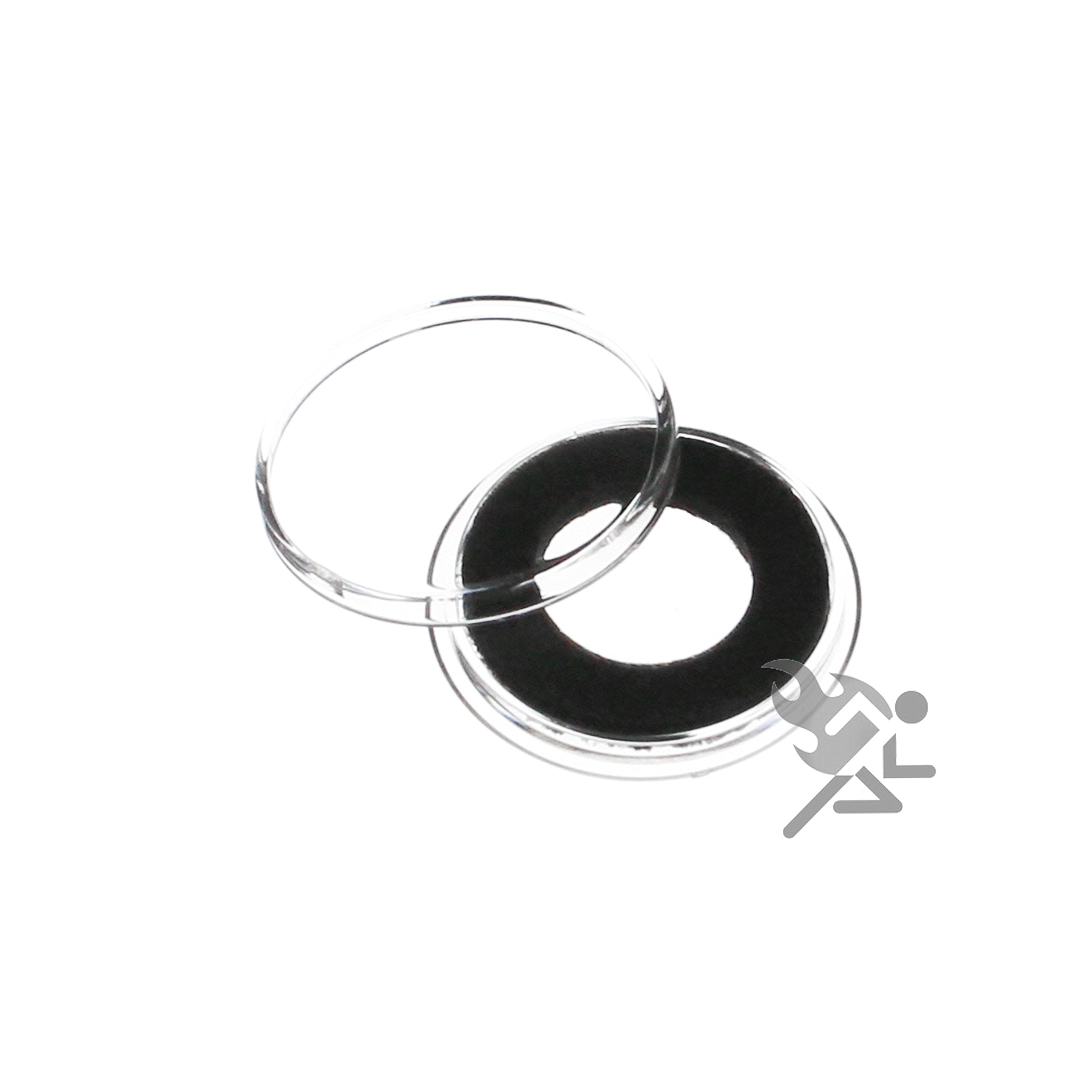 (10) Air-Tite 15Mm Black Ring Coin Holder Capsules For Half Dimes