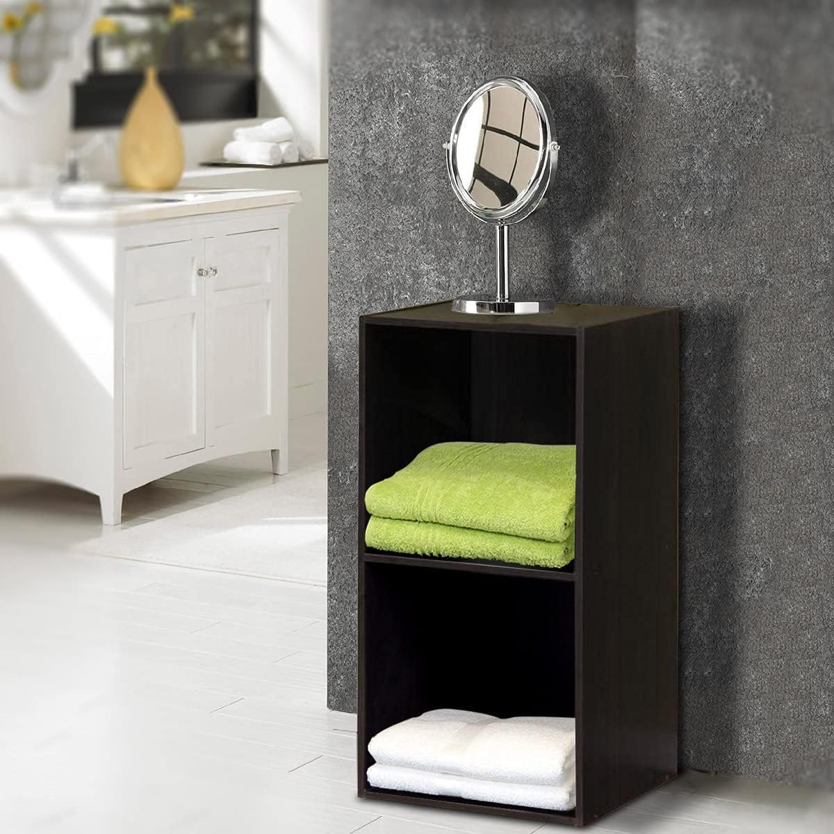 Furinno Hidup Tropika Eco Modular Open Cube Tall Storage Shelf, Espresso