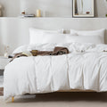 Jellymoni 100% Natural Cotton 2Pcs Striped Duvet Cover Sets, Satin Striped Printing Pattern Duvet Cover Set, With Zipper Closure