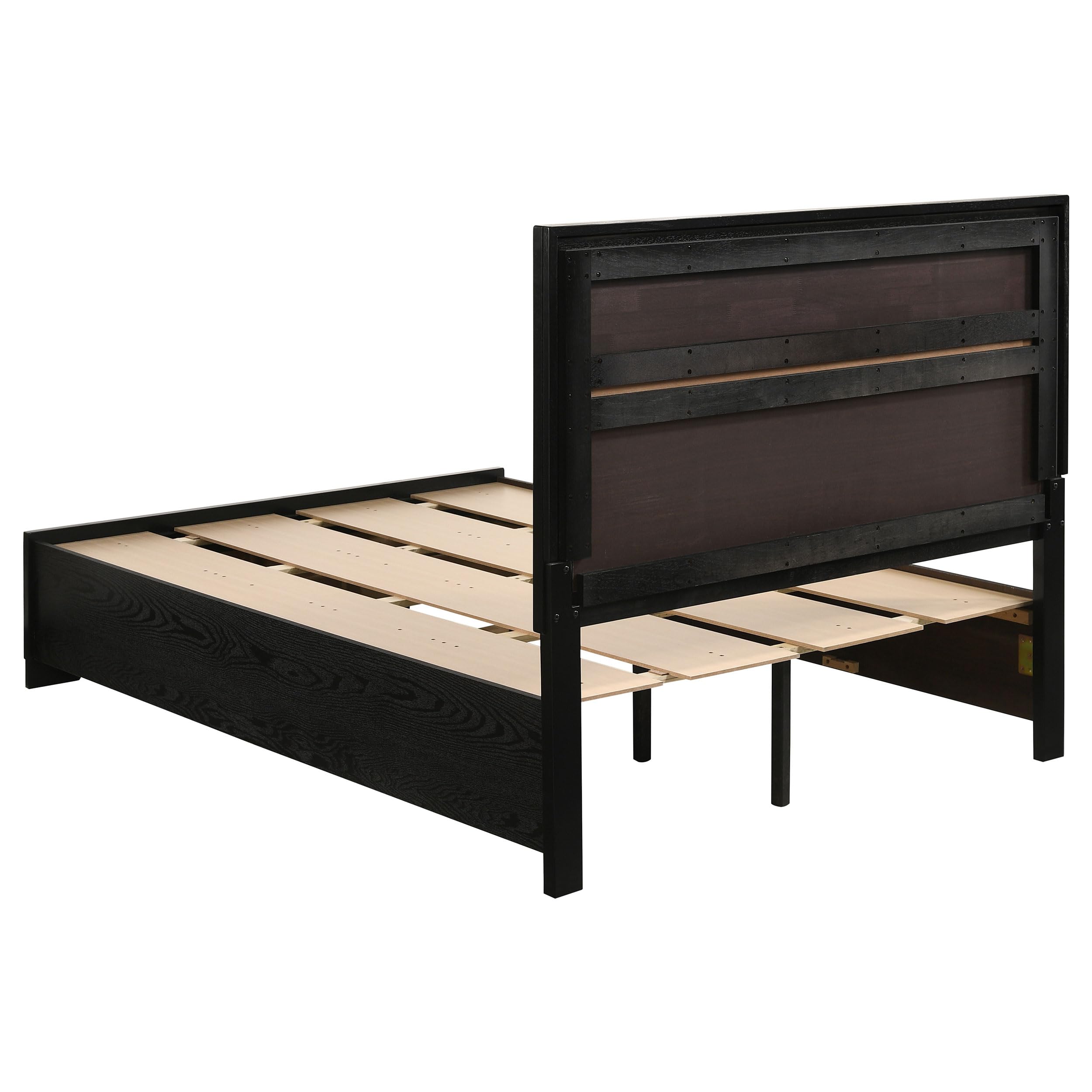 Coaster Home Furnishings Miranda Contemporary 4-Piece Bedroom Set Full Size Storage Panel Bed Frame 50-inch Headboard Black 206361F-S4