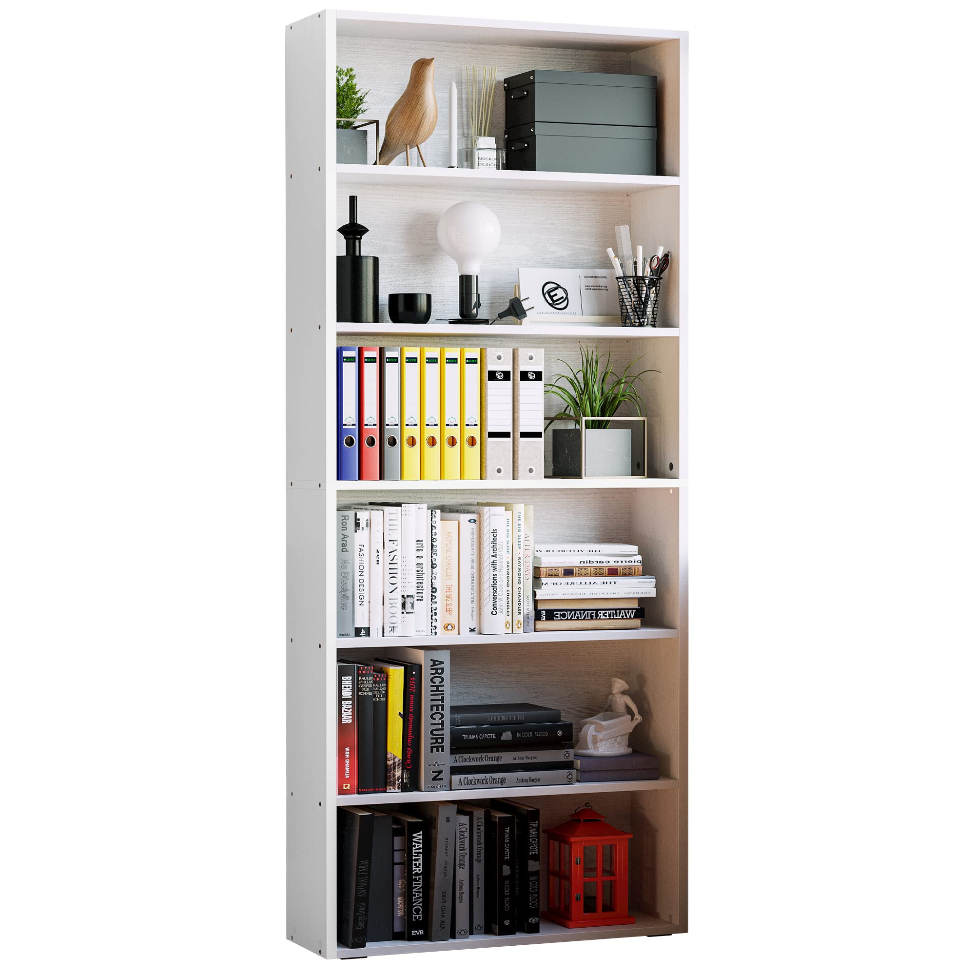 IRONCK Bookshelves and Bookcases Floor Standing 6 Tiers Display Storage Shelves 70 in Tall Bookcase for Home Office, Living Room