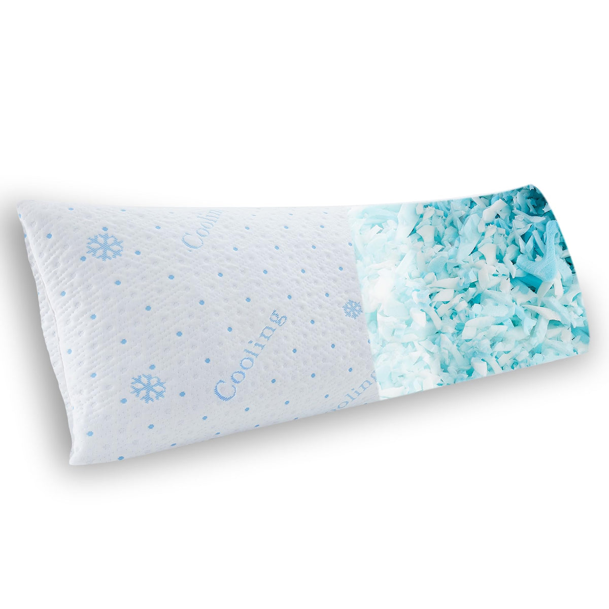 Dreamood Cooling Body Pillow Firmer 3200G 100% Shredded Memory Foam Body Pillows For Adults Side Sleeper Pregnancy Full Body Pil