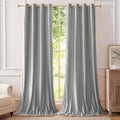 Bulbul Velvet Curtains 108 Inch Length For Living Room Modern Light Grey Window Drapes Darkening Grommet Curtains For Bedroom 2