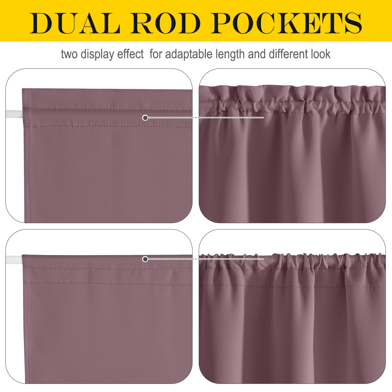 Nicetown Door Curtains For Doorway, Farmhouse Privacy French Door Curtains For Patio Glass Door, Thermal Insulated Rod Pocket Sidelight Tie Up Curtain, 25' W X 80' L, 1 Panel, Dry Rose