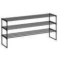 Songmics Shoe Rack, 3-Tier Shoe Organizer, Metal Storage Shelf, Upright Or Upside Down, For 20-24 Pairs, Stackable, For Entryway, 11.8 X 46.1 X 21.7 Inches, Black Ulsa033B01