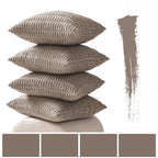 Miulee Pack Of 4 Light Brown Corduroy Decorative Throw Pillow Covers 20X20 Inch Soft Boho Striped Pillow Covers Modern Farmhouse Home Decor For Sofa Living Room Couch Bed