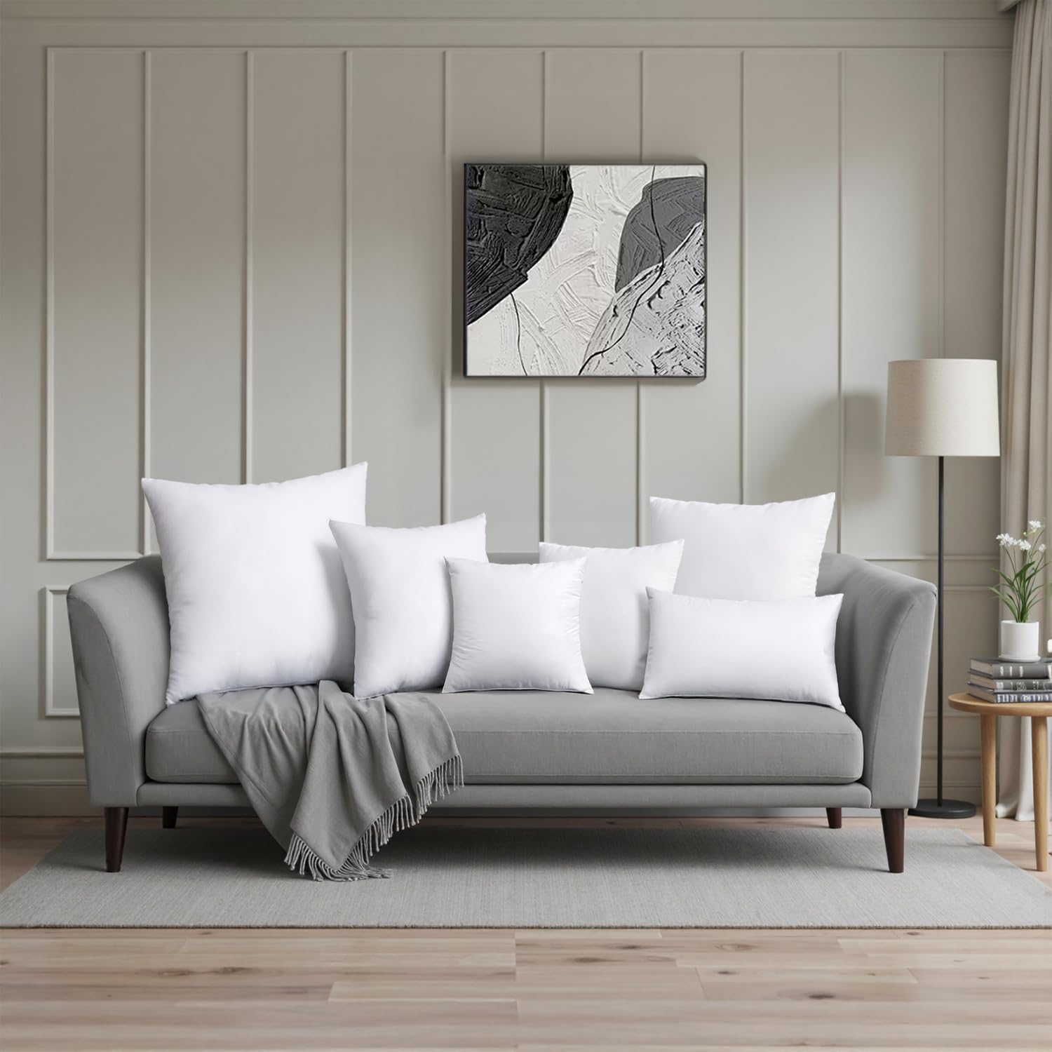 Miulee Throw Pillow Insert Premium Pillow Stuffer Sham Rectangle For Decorative Cushion Bed Couch Sofa 12X20 Inch