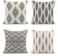Artsocket Set Of 4 Throw Pillow Covers Ikat Tribal And Boho Bohemian Black Ethnic Herringbone For Ideas Decor Linen Outdoor Pill