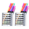 Sanpaint 2 Pack Magnetic Modern Pen And Pencil Holder, Metal Writing Utensil Storage Organizer For Kitchen, Locker, Home, Or Off
