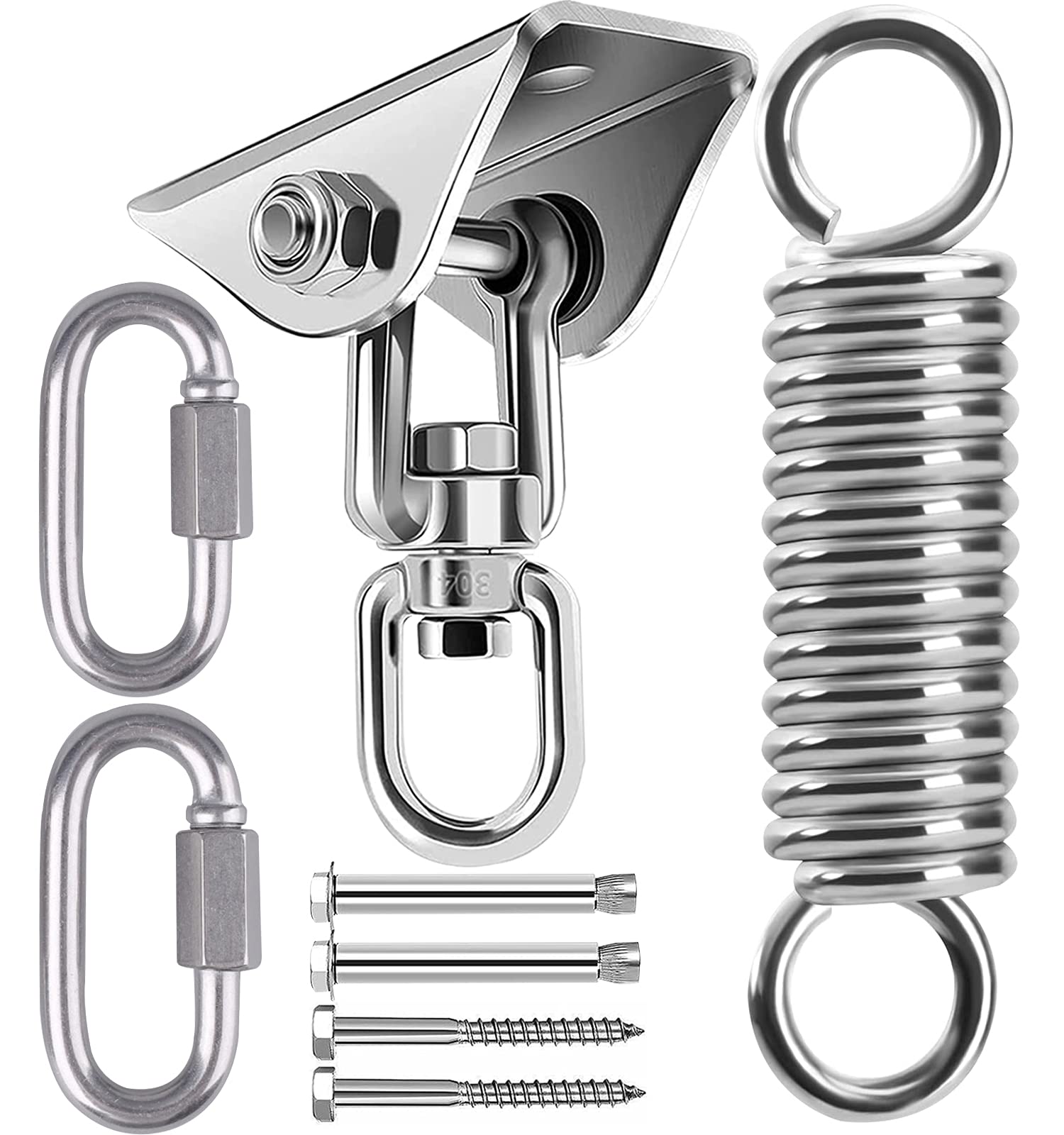 Hammock Hanging Kit Swing Spring, Suspension Hooks 1000Lb Capacity Heavy Duty Swing Hangers 360 Rotate Swing Ceiling Hook For Co