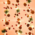 Rocinha 2 Pack Christmas Garland with Lights Battery Operated 7.2Ft 20 LED Red Berry Pine Garland with Lights Prelit Garland Chr