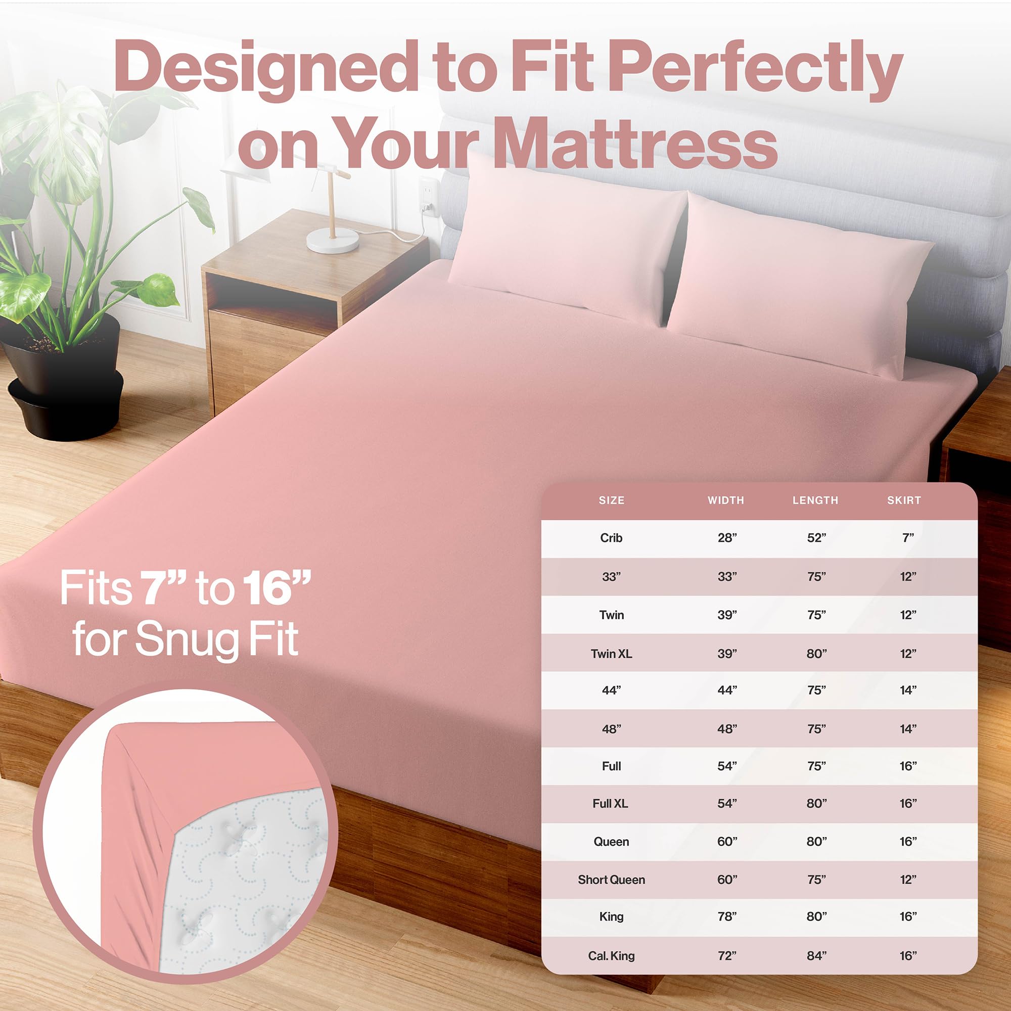 Superity Linen Short Queen Fitted Sheet Made From Cotton. Moisture Wicking Cotton Bed Sheet For Breathable, Dry, And Comfortable