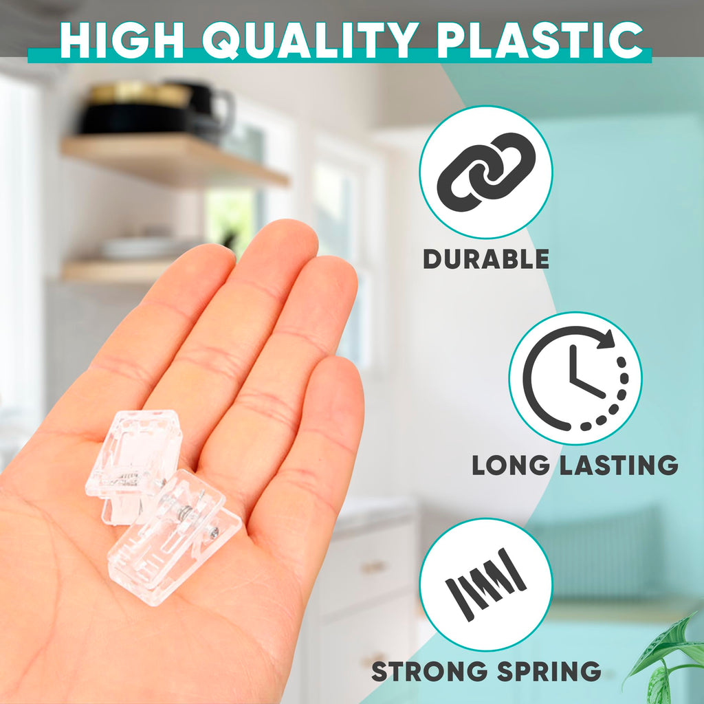 50Pcs Clear Plastic Clips For Hanging Photos - Mini Transparent Clips Small Binder Clips For Hanging Pictures Clear Display Clip