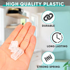 50Pcs Clear Plastic Clips For Hanging Photos - Mini Transparent Clips Small Binder Clips For Hanging Pictures Clear Display Clip