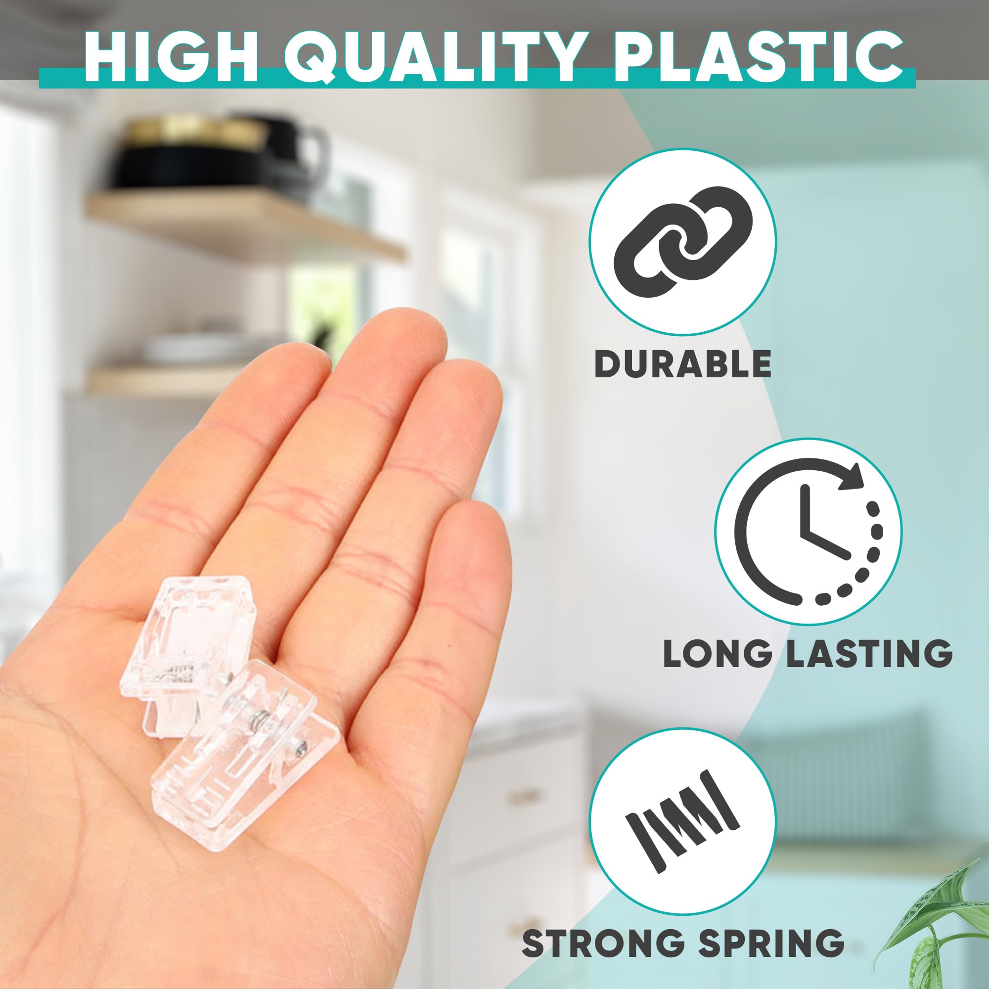 50Pcs Clear Plastic Clips For Hanging Photos - Mini Transparent Clips Small Binder Clips For Hanging Pictures Clear Display Clip