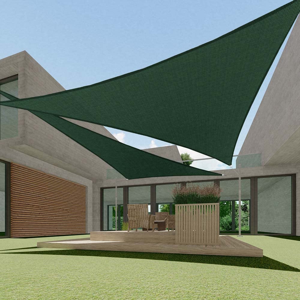 Ecoopts 2'X2'X2' Hdpe Sun Shade Sail Triangle Canopy Shades For Outdoor Patio Pergola Cover Fabric Blockage 95% Uv Resistant(Gre