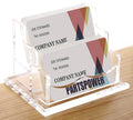 Partspower Acrylic Business Card Holder For Desk, Horizontal Clear Business Name Card Display Stand, Desk Accessory Business Nam