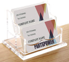 Partspower Acrylic Business Card Holder For Desk, Horizontal Clear Business Name Card Display Stand, Desk Accessory Business Nam