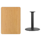 Flash Furniture 30'' X 42'' Rectangular Black Laminate Table Top With 24'' Round Table Height Base