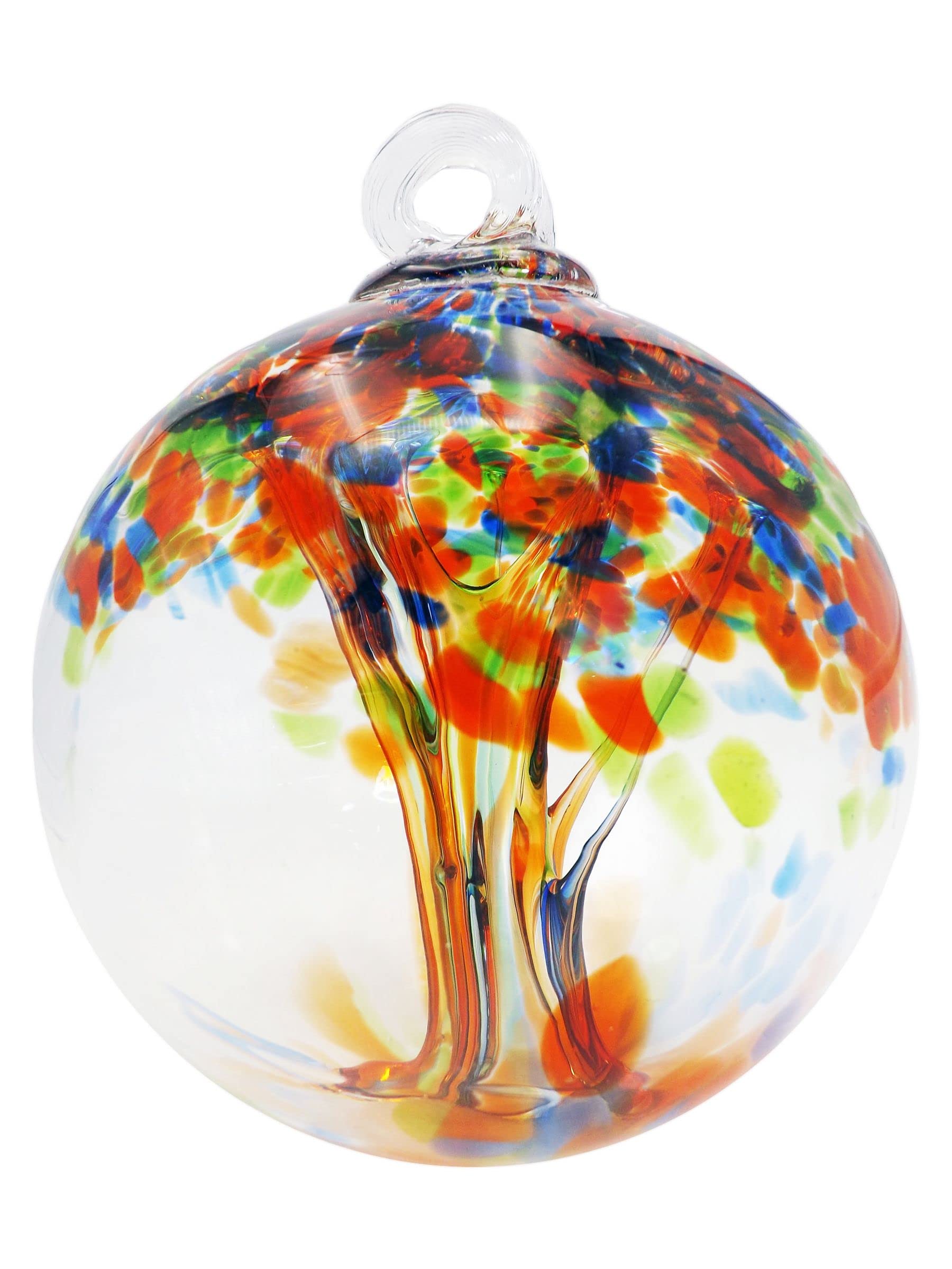 Dale Tiffany Hand Blown Glass, 4' Diameter Royal, Tree Of Life Collection, Witch Globe Hanging Garden Indoor/Outdoor Decorative