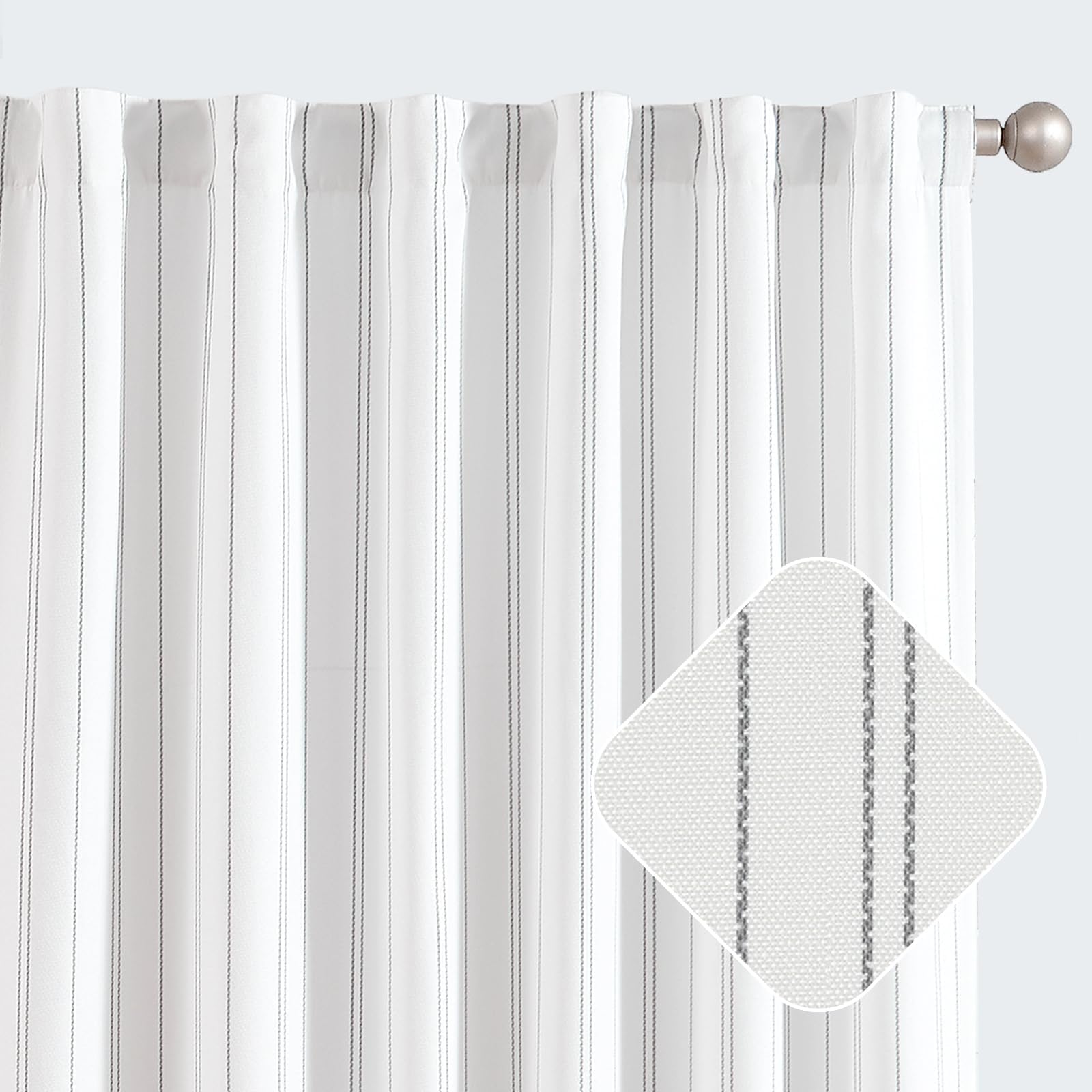 Jinchan Grey And White Striped Curtains 84 Inches Long For Living Room Bedroom Grey On White Curtains Pinstripe Curtains Privacy Light Filtering Rod Pocket Modern Window Curtains Set 2 Panels