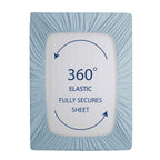 Cathay Home California King Fitted Sheet - Double Brushed Ultra Soft - Wrinkle & Fade Resistant - 21' Extra Deep Pocket Fitted Sheet Only - Good Fit For 19'-23' Deep Mattress (Cal King, Blue Fog)