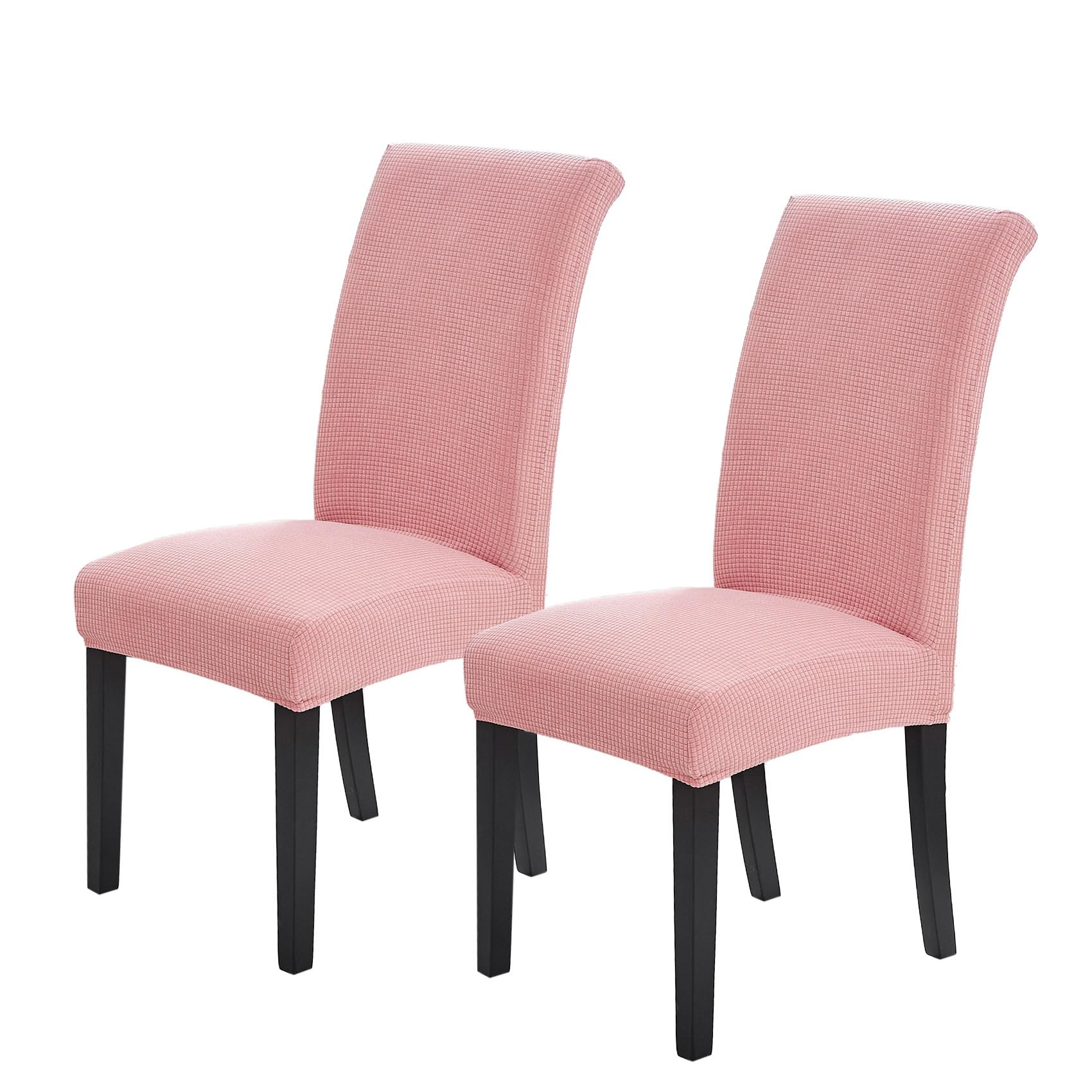 Joccun Chair Covers For Dining Room Set Of 2,Water Repellent Dining Chair Slipcovers Stretch Dining Room Chair Covers Seat Protector,Washable Parsons Chair Cover For Home,Banquet(Dusty Pink,2 Pack)