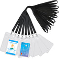 Youowo Lanyards With Id Badges Holder 8 Pack Black Lanyard With Id Badge Holder Neck Lanyard For Keys Id Card Holder