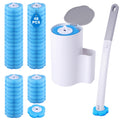 wlich Disposable Toilet Brush Set with 48 Refills, Wall Mount Holder