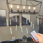 Amagic 12Pcs Batteries Operated Taper Candles With Remote, Warm White Flickering Light, Flameless Handheld Candles Floating, Led