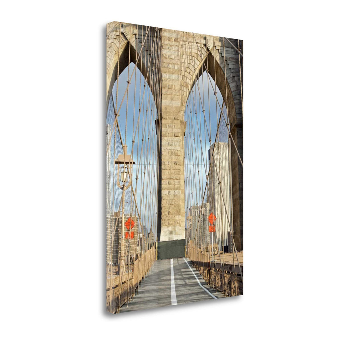 21' Modern Photograph of Brooklyn Bridge Crossing Gallery Wrap Canvas Wall Art