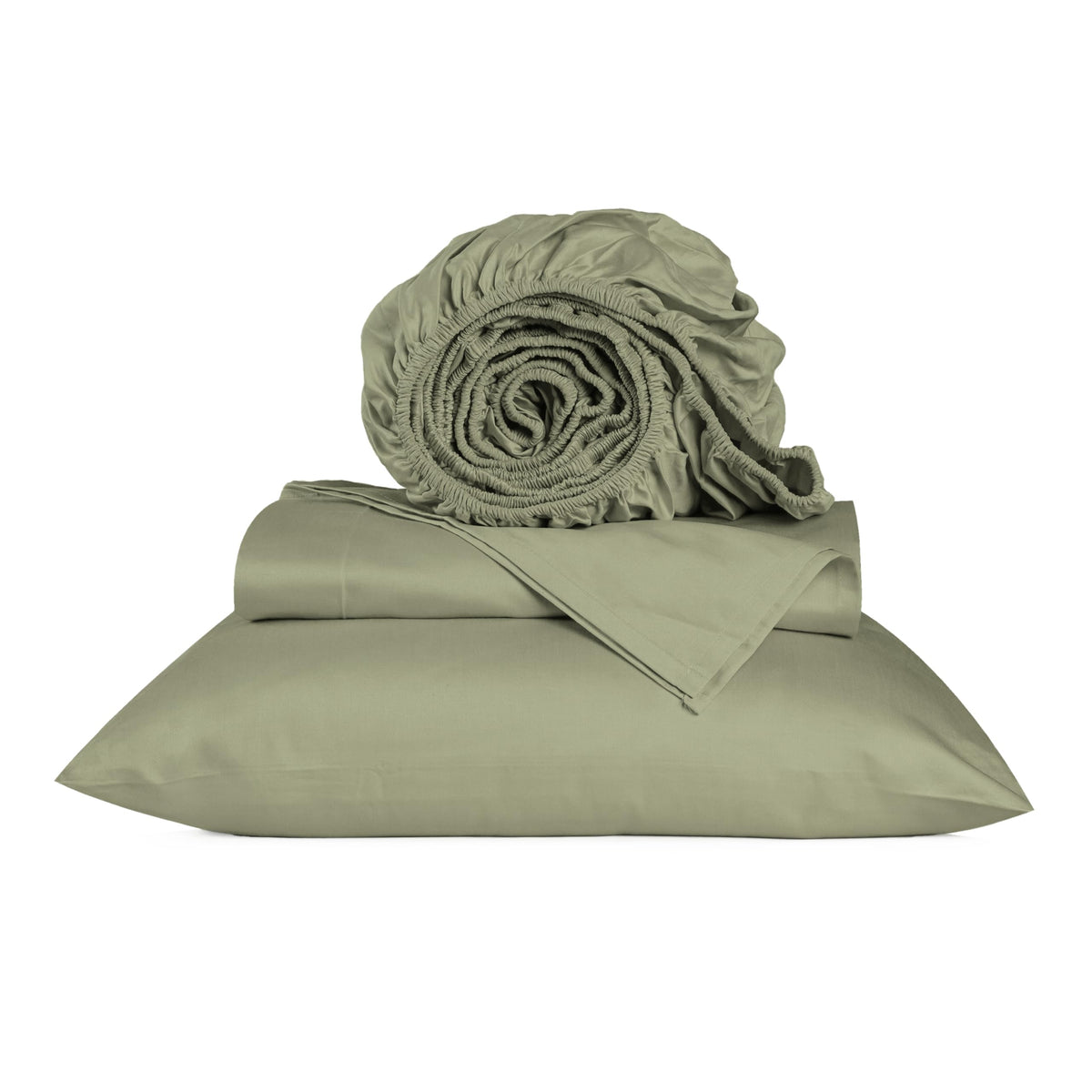 Urbanhut 100% Egyptian Cotton Sheets - 1000 Thread Count Twin Sage Sheet Set (3Pc), Long Staple Cotton Sheets, All Season Sateen