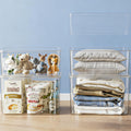 GUMEIGODA Clear plastic storage bins with LIDS,storage containers for snacks, cosmetics, books, dog food, Storage Organizer for 