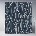 Punkray Aegean Blue Shower Curtain for Bathroom with Hooks,Shower Curtain Set,White Stripe Bath Curtains Decorative Shower Curta