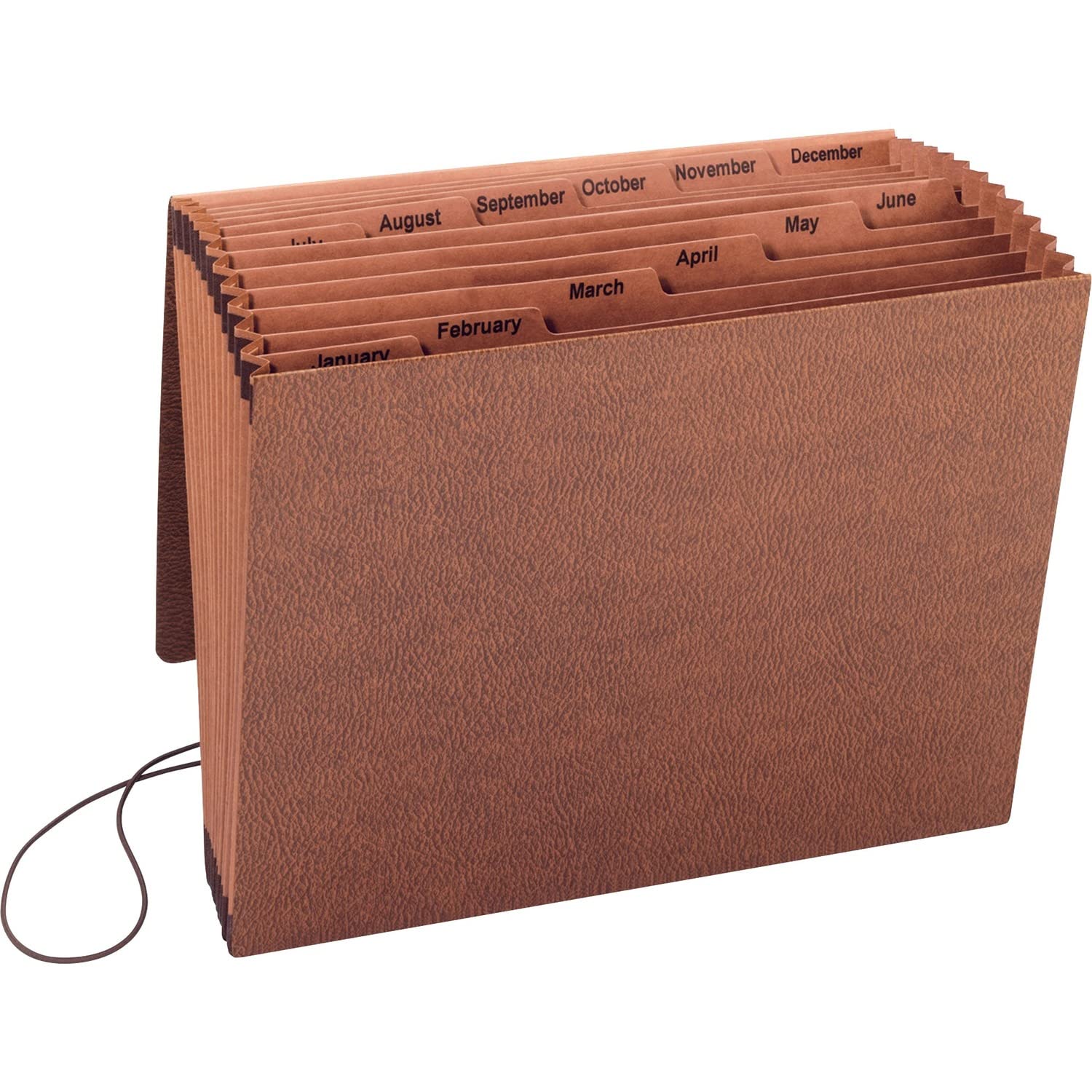 Sparco 23682 Accordion File,W/Flap,Jan-Dec,12 Pocket,Letter,12-Inch X10-Inch ,Brown