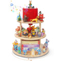 RZYLKA 360 Rotating Storage Shelf for Toniebox1/2, 3-Tier Organizer Holder for 30~40 Tonies Figures, Wooden Magnetic Stand Displ