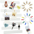 Youdeful 8Pcs Bulletin Board Strips, White Felt Pin Board Bar Strips With 50 Pushpins, Self-Adhesive Felt Cork Board Strips For