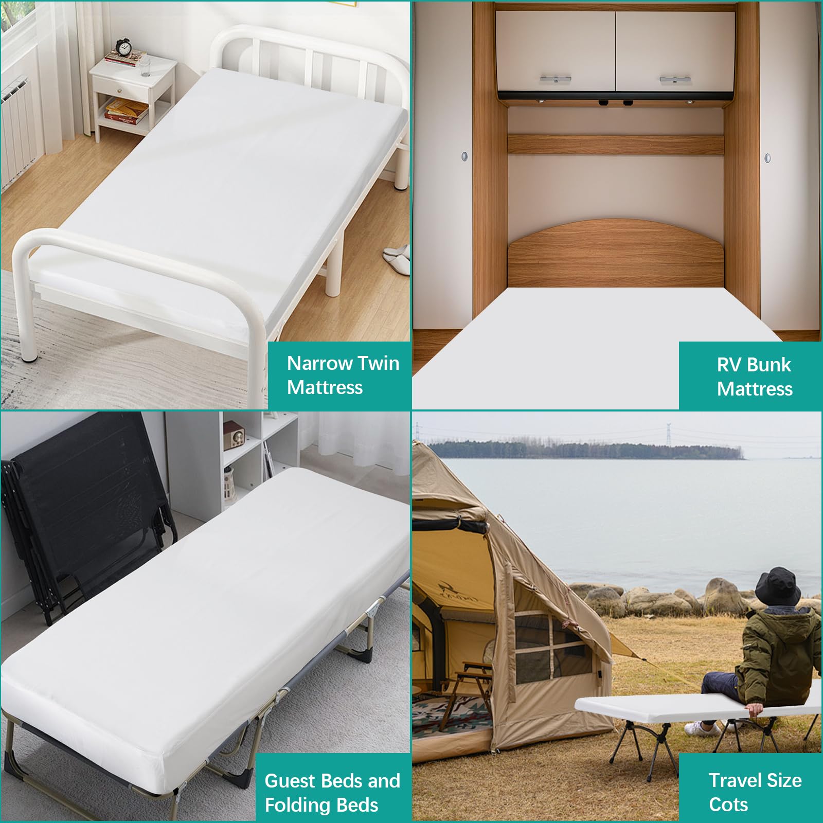 Biloban Cot Sheets 31  75 2 Pack, Cot Size Fitted Sheet Fits For Narrow Twin Mattress/Rv Bunk Mattress/Guest Beds And Folding Be