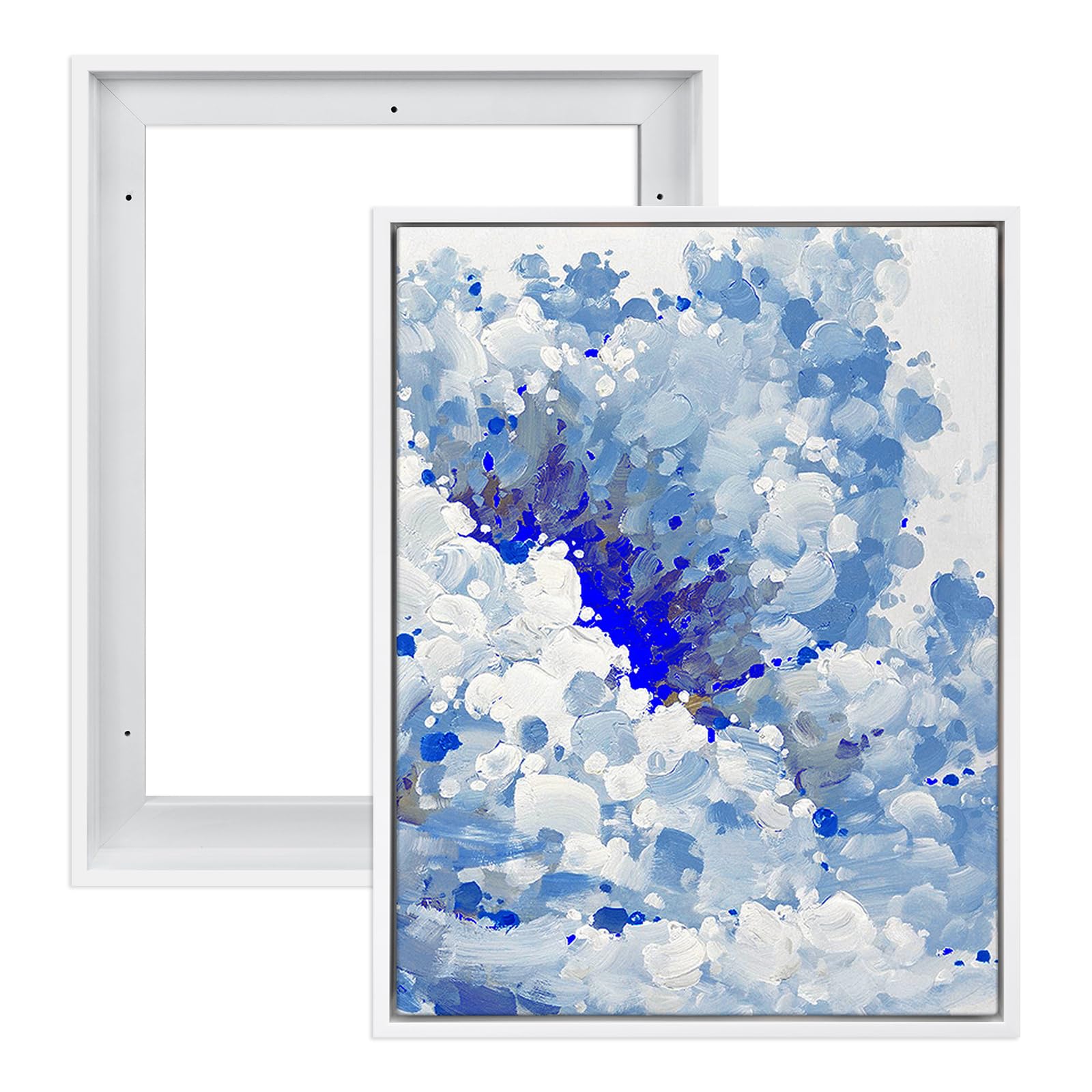 FOLKOR 8x10 Floating Frame for Canvas Paintings, 2 Pack Canvas Floater Frame for Oil Paintings Prints, 0.9'' Rabbet Depth Art Fr
