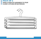 4-Tier Swing Arm Pants Hanger with Removable Foam-Padded Arms, Up to 5 Garments, Chrome