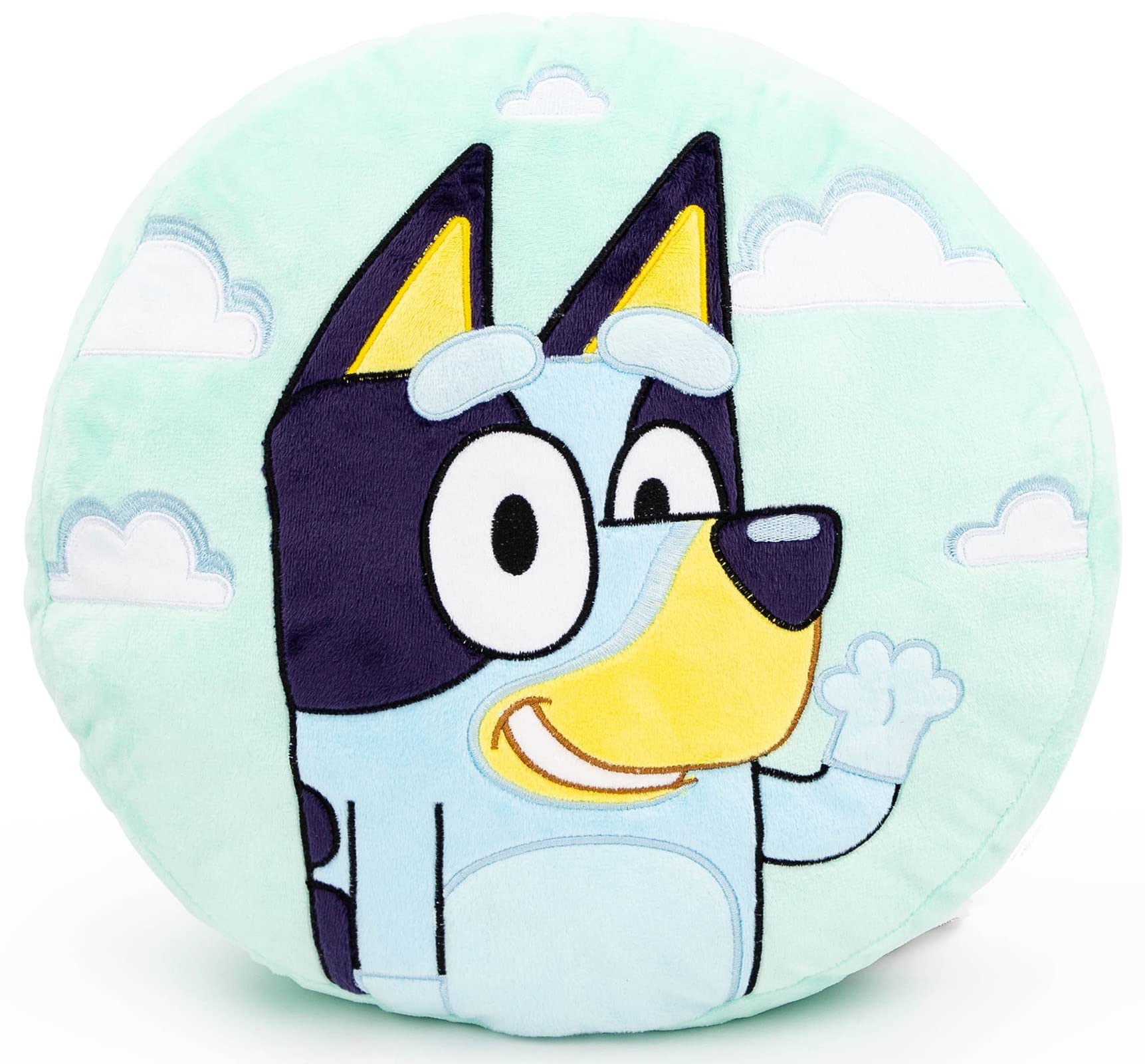 Jay Franco Bluey Shaped Decorative Pillow - Kids Super Soft Throw Plush Pillow - Measures 13 Inches (Official Bluey Product)