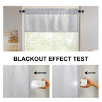 Dwcn Valance Curtains For Living Room, Rod Pocket Bathroom/Basement Curtain Valance Shot Topper, 1 Panel, 42 X 12 Inch, Silver G