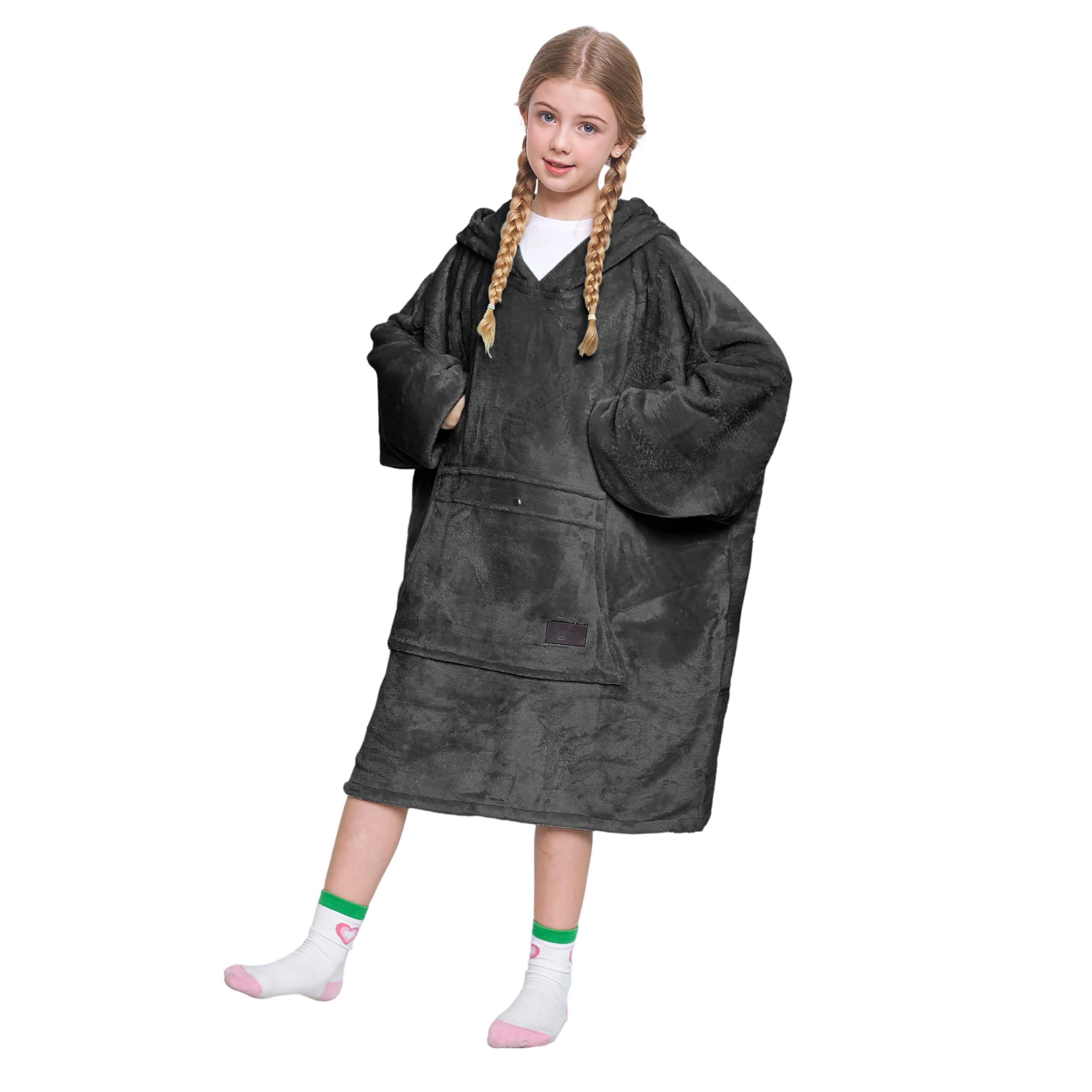 Catalonia Oversized Blanket Hoodie Sweatshirt For Kids, Wearable Fleece Pullover With Large Front Pocket, Teen Boys Girls Gift B