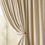 Lazzzy Velvet Curtains Beige Thermal Insulated Curtains 90 Inch Long Drapes For Bedroom Living Room Darkening Noise Reducing Soft Luxury Window Treatments Grommet Curtains 2 Panels Beige